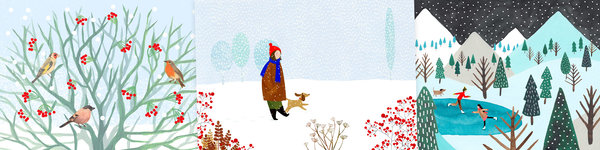 Illustration - christmas cards and winter cards