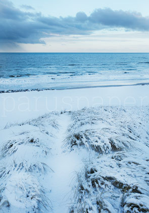 Postkarte "Blauer Winter am Meer"