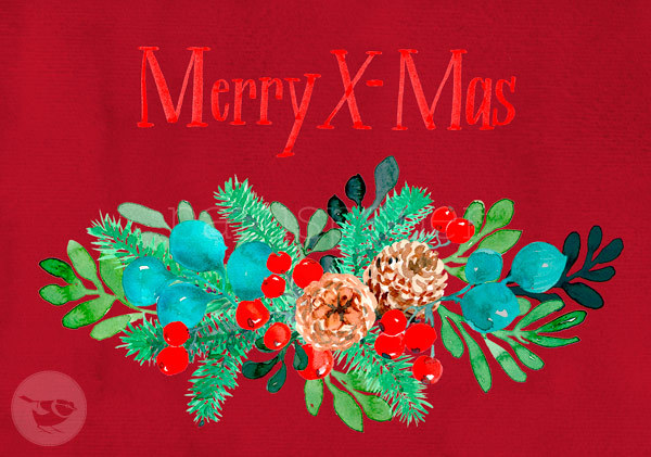 Postkarte "Merry X-Mas"