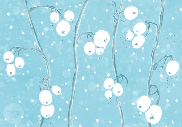 Postkarte "Schneebeeren"