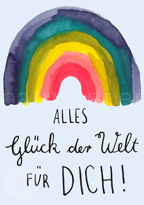 Postkarte "ALLES Glück der Welt FÜR DICH!"