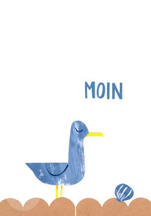 Postkarte "MOIN - Möwe"