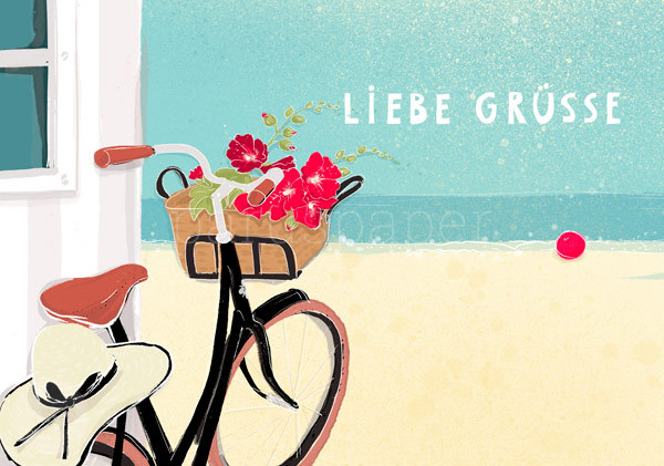 Postkarte "LIEBE GRÜSSE - Fahrrad"