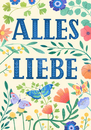 Postkarte "ALLES LIEBE - Schmetterlingswiese"