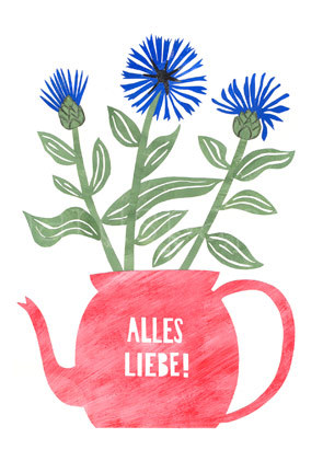 Greeting Card "ALLES LIEBE! - Flockenblumen"