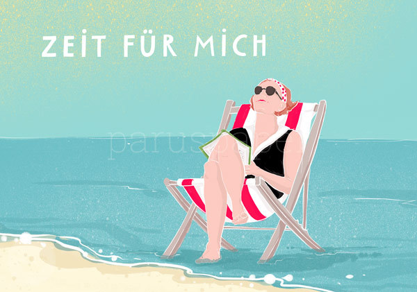 Postkarte "ZEIT FÜR MICH - Liegestuhl"