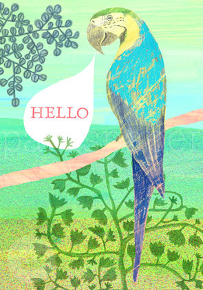 Postkarte "HELLO - Ara"
