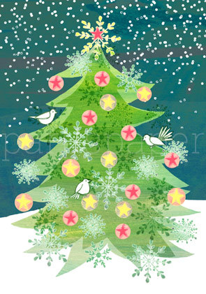 Postkarte "Leuchtender Weihnachtsbaum"