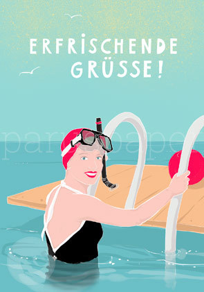 Postkarte "ERFRISCHENDE GRÜSSE!"