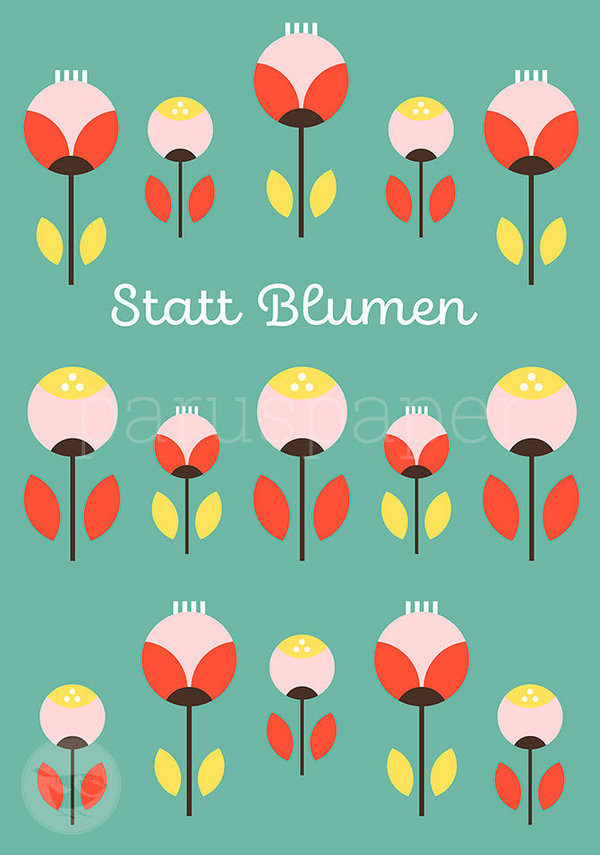 Postkarte "Statt Blumen"