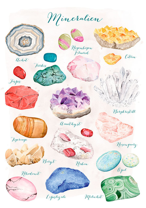 Postkarte "Mineralien"