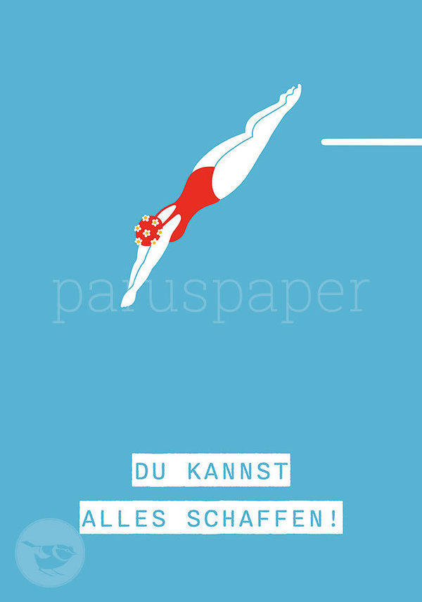 Postkarte "DU KANNST ALLES SCHAFFEN! - Sprung"