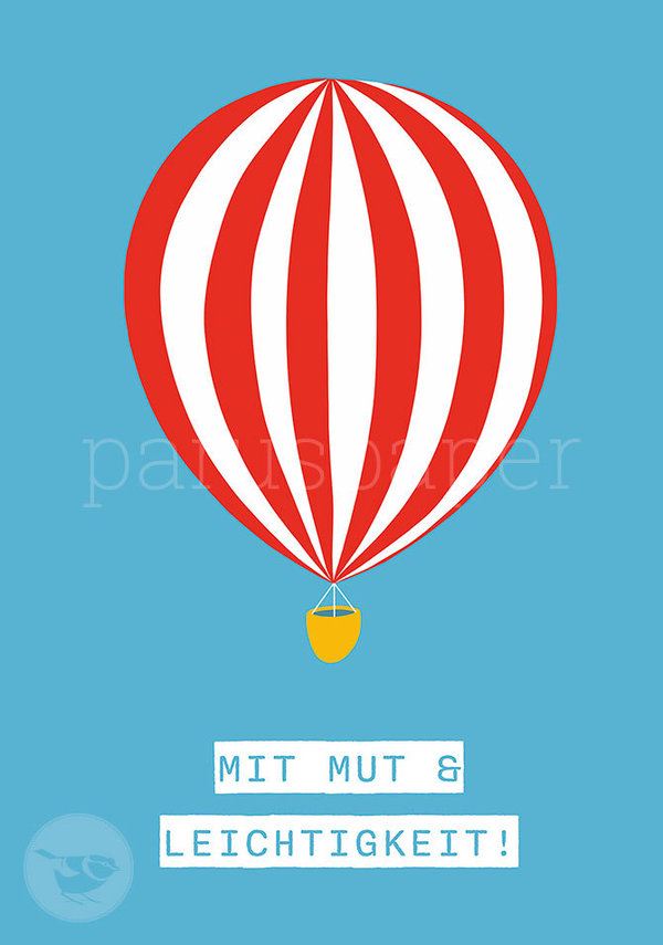 Klappkarte "MIT MUT & LEICHTIGKEIT! - Ballon"