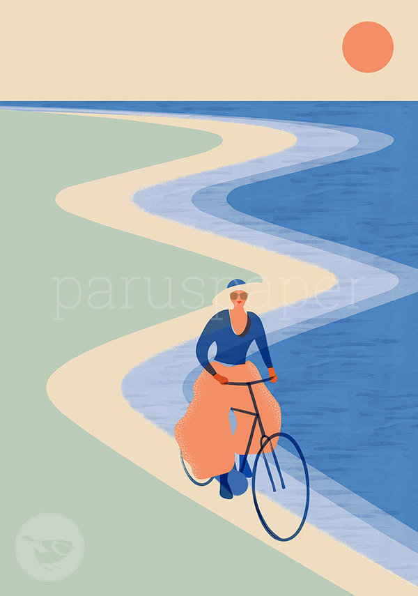 Postkarte "Radtour an der Küste"
